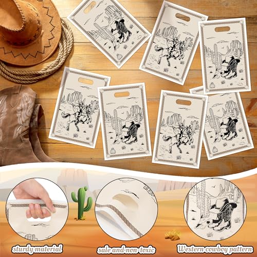 K1tpde Western Cowboy Goodies Bags - 50PCS First Rodeo Bachelorette Party Favor Gift Bags Bulk with Handle for Kids, Cowboy Ranch Western Birthday Party Decoration Wild West Baby Shower Supplies - Image 3
