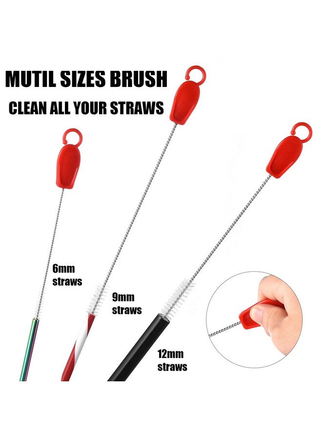 ALINK Comfy Grips Straw Cleaning Brush,Multi Size Straw Pipe Cleaner for Tumbler, Sippy Cup, Bottle and Tube, Pack of 6 - Red - Image 5