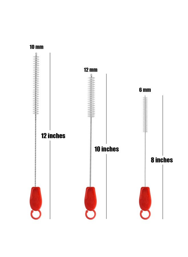 ALINK Comfy Grips Straw Cleaning Brush,Multi Size Straw Pipe Cleaner for Tumbler, Sippy Cup, Bottle and Tube, Pack of 6 - Red - Image 2