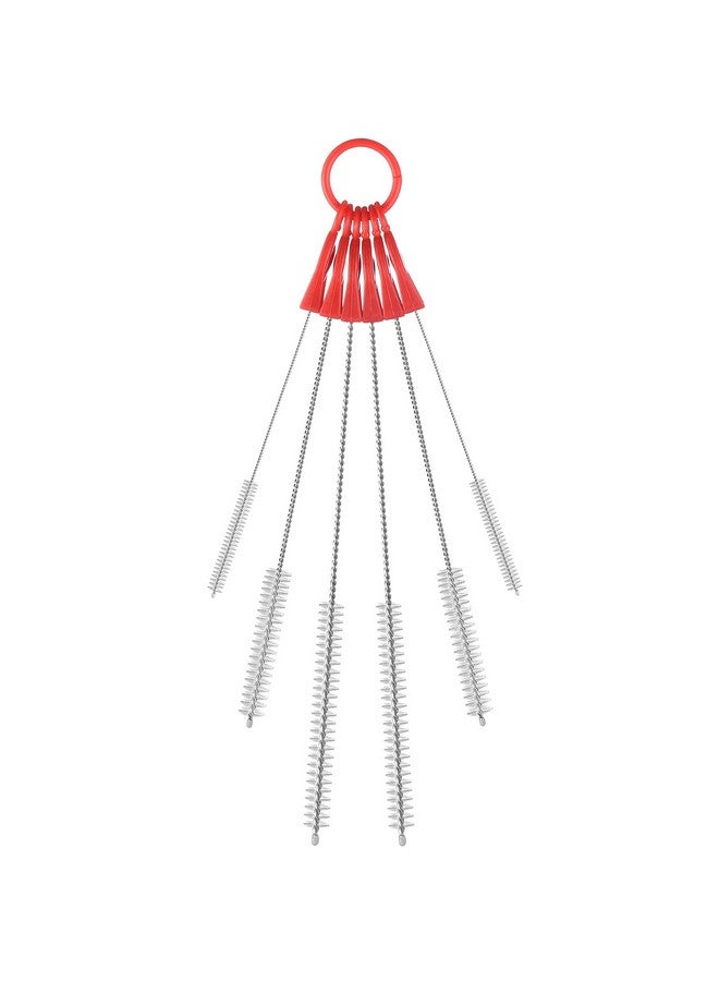 ALINK Comfy Grips Straw Cleaning Brush,Multi Size Straw Pipe Cleaner for Tumbler, Sippy Cup, Bottle and Tube, Pack of 6 - Red - Image 1