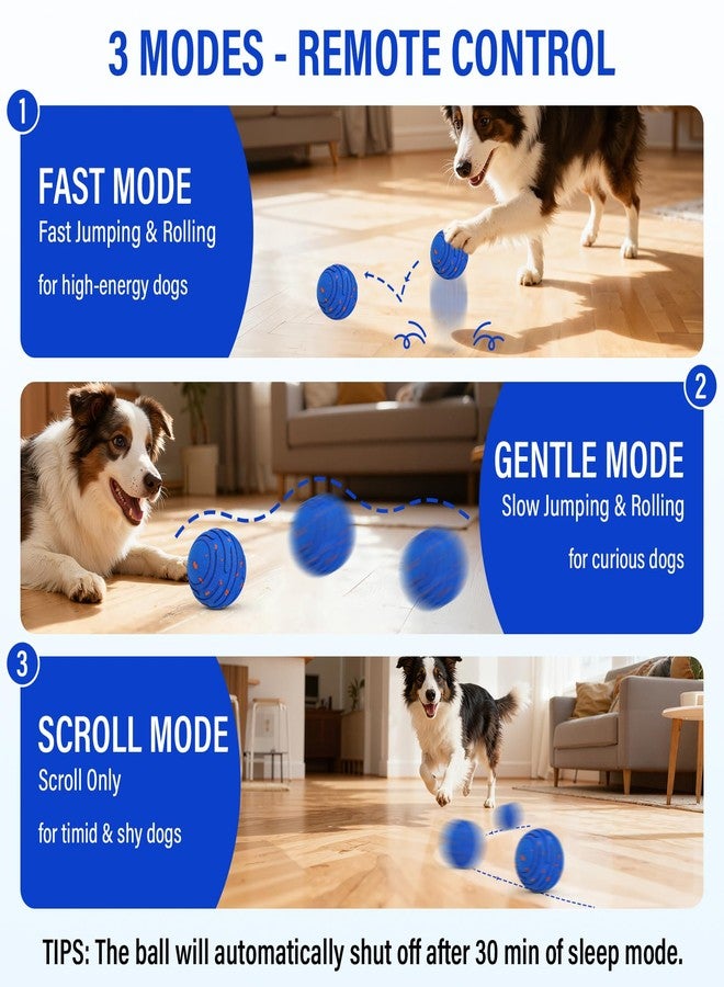 VOXGET Smart Interactive Dog Toy Ball, Upgrade Automatic 3 Modes Moving Ball with Remote Control for Medium Large Dogs, Rechargeable Waterproof E-TPU Bounce & Rotating Dog Toy to Keep Busy (Dark Blue) - Image 5