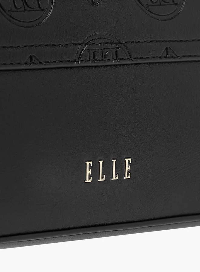 ايل Monogram Embossed Shoulder Bag with Flap Closure