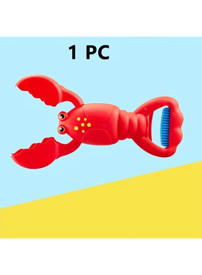 Goolsky Summer Kids Beach Toys, Lobster Dinosaur Toy Claw, Boys and Girls Crab Leg Mechanical Hand, Seaside Sand Digging Shovel with Triceratops, Crab, Lobster, Hippo, Sand Play, Outdoor Games, Fun Design, Interactive Toy, Durable Plastic, Lightweight Toy - Image 1