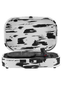 Crosley Crosley CR8009B-BW Discovery Vintage Bluetooth in/Out 3-Speed Belt-Driven Suitcase Vinyl Record Player Turntable, Black & White  - Image 2