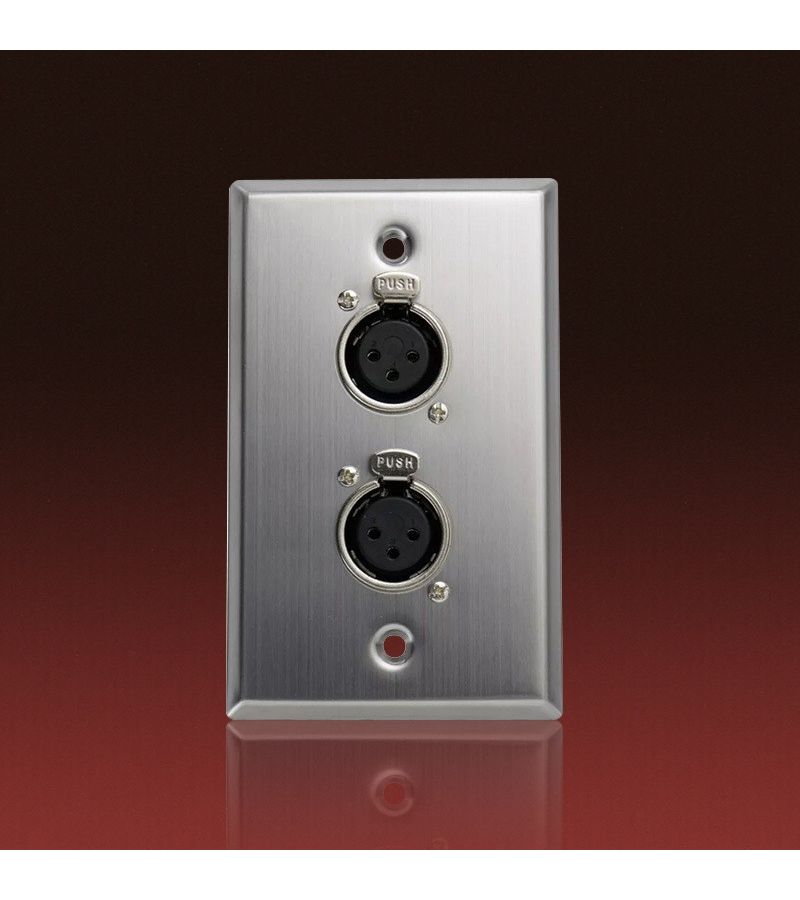 Stainless Steel Panel Mount Dual Female XLR 3 Pin Audio Adapter 2 Pack - Image 4