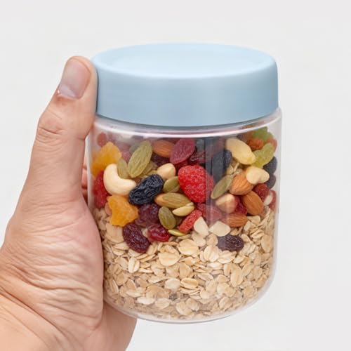 Annaklin Silicone Overnight Oats Containers with Lids, 16 Oz, 4 Pack Airtight Twist-Top Wide-Mouth Food Storage Jars for Cereal Snacks Pudding Yogurt Salad, BPA-Free, Lightweight & Shatterproof, Color Lids - Image 3