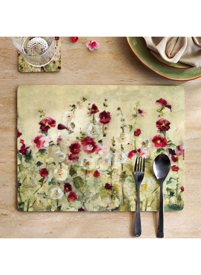Pan Home طقم حصائر طاولة من الفلين للحديقة - بورجوندي - Image 1