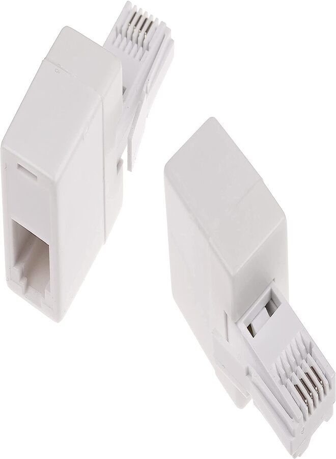 DKURVE RJ11 Female to BT Male Convertor Socket Adapter, White (1-Pack) - Image 1