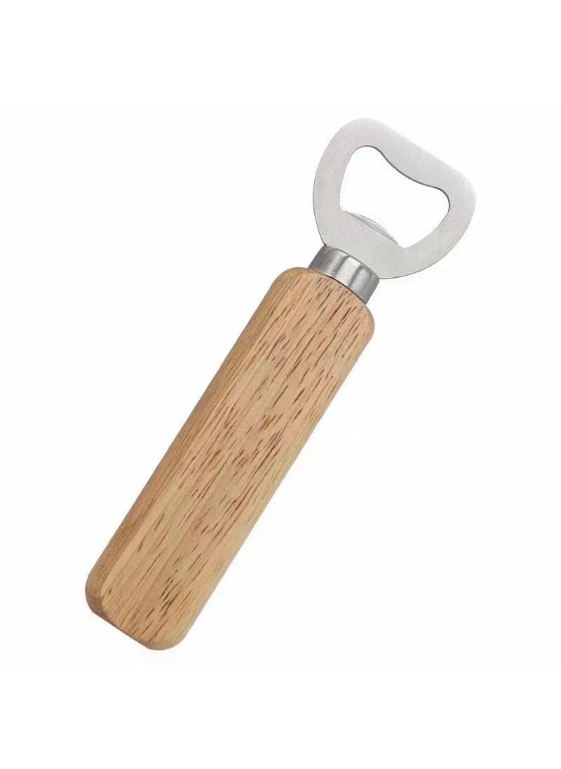 Sturdy Stainless Steel Beer Opener with Wood Handle style two short neck