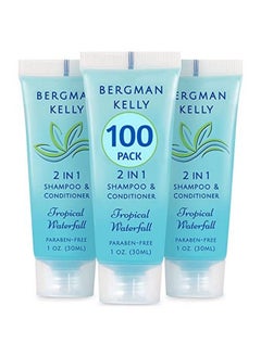 BERGMAN KELLY Tl Size Shampoo & Conditioner 2 In 1 (1 Fl Oz 100 Pk Tropical Waterfall) Delight Your Guests With Invigorating And Refreshing Shampoo Amenities Small Hotel Toiletries In Bulk  - Image 1