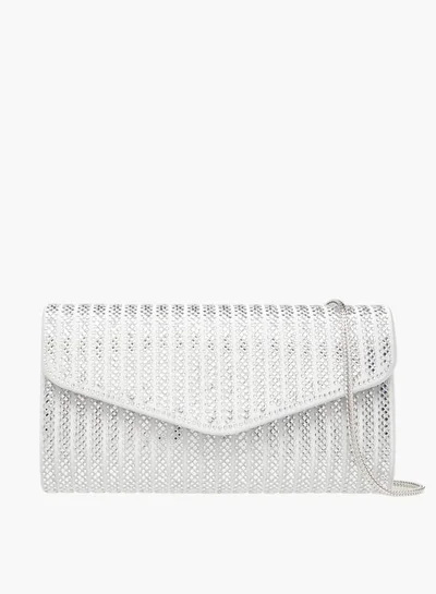 سيليست Women Embellished Clutch with Detachable Chain Strap and Flap Closure