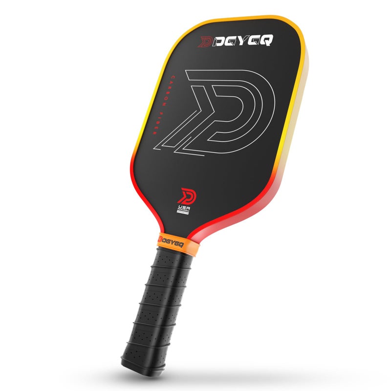DGYGQ Pickleball Paddles - Professional Carbon Fiber Paddle with Honeycomb Core Pickleball Rackets - Lightweight Precision & Enhanced Shock Absorption for High Spin (Yellow-Orange Ombre) - Image 1