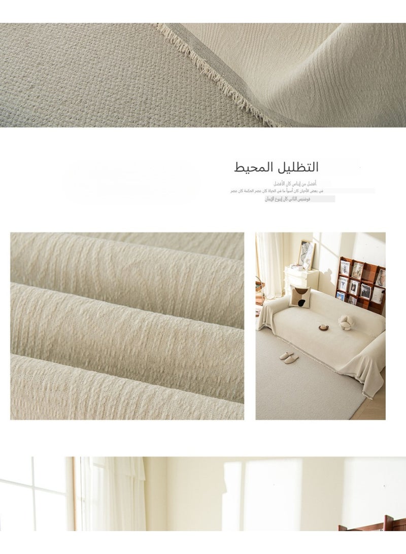Double Sided Chenille Furniture Sofa Cover Scratch Resistant Wear Resistant, Cloth Couch Protector Towel Slipcover with Tassels for Universal Four Seasons - Image 5