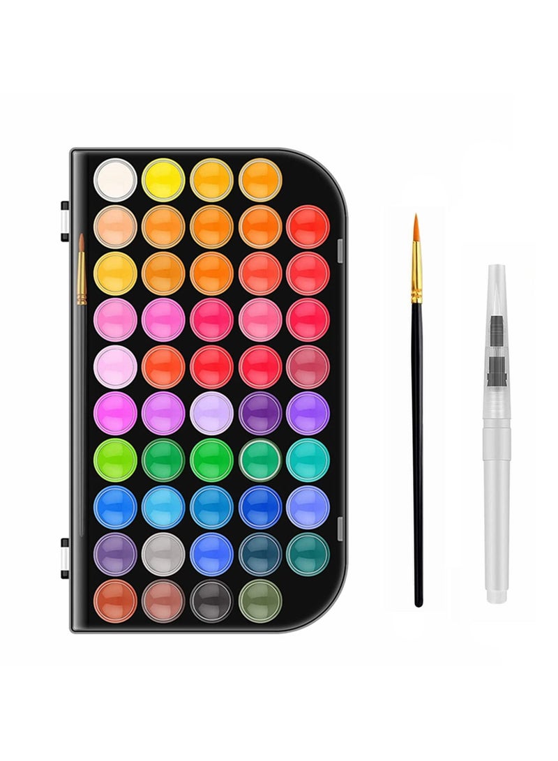 Watercolor Paint Set, 48 Water Colors Kit with 1 Squirrel Brushes, Palette, Pen, Non Toxic Painting Supplies for Kids, Adults, Students, Beginners and Artists - Image 3