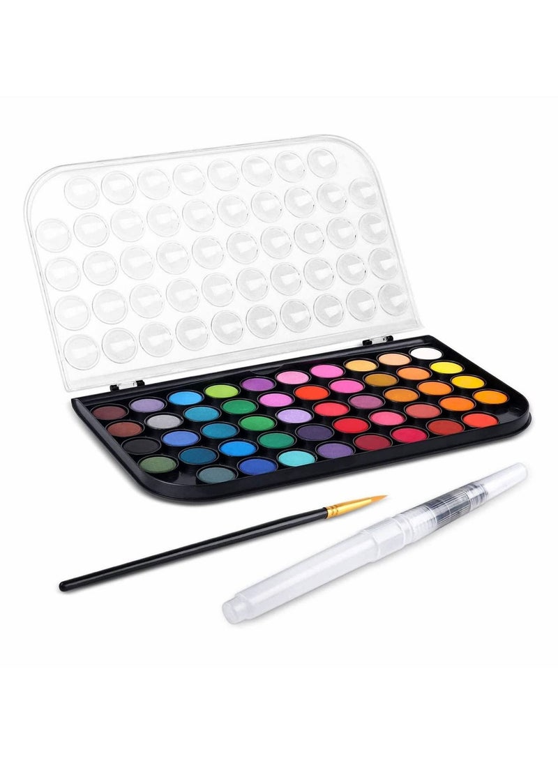 Watercolor Paint Set, 48 Water Colors Kit with 1 Squirrel Brushes, Palette, Pen, Non Toxic Painting Supplies for Kids, Adults, Students, Beginners and Artists - Image 1