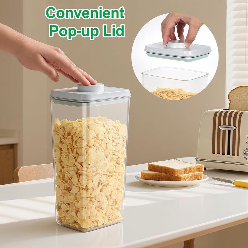 TBMax Flour Sugar Storage Container 3Pack 1.26+2.11+3.48 Quart, Airtight Food Storage Containers with Pop Up Lid & Measuring Scoop for Kitchen Pantry Organization - Image 4