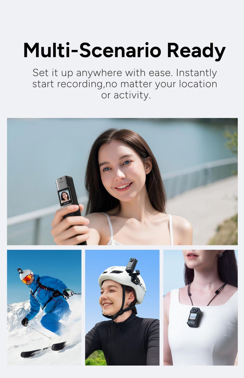 SJCAM كاميرا SJCAM C300 للتدوين (64 جيجابايت)، تصميم مغناطيسي وقابل للفصل باليد، فيديوهات 4K لمنشئي المحتوى وبث يوتيوب، طاقة لمدة 7 ساعات، تثبيت 6 محاور، مقاومة للماء حتى 30 متر، تسجيل فيديوهات السفر - Image 2