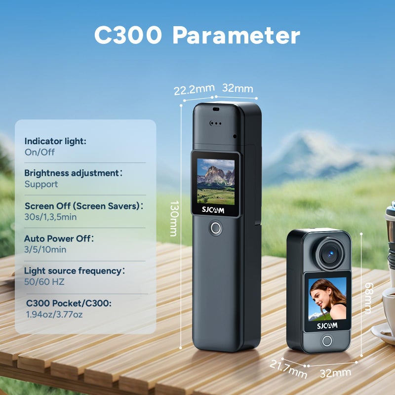 SJCAM كاميرا SJCAM C300 للتدوين (64 جيجابايت)، تصميم مغناطيسي وقابل للفصل باليد، فيديوهات 4K لمنشئي المحتوى وبث يوتيوب، طاقة لمدة 7 ساعات، تثبيت 6 محاور، مقاومة للماء حتى 30 متر، تسجيل فيديوهات السفر - Image 5