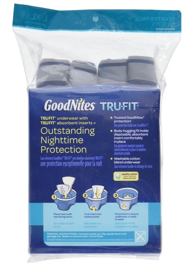 GoodNites - Trufit Starter Kit Boy 2 Underwear 5 Disposable Inserts Large Xl - Image 1