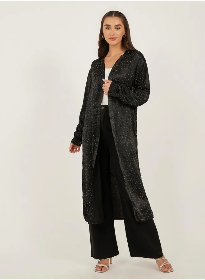 ستايلي Printed Regular Fit Midi Length Buttoned Kimono