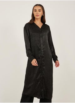 Styli Printed Regular Fit Midi Length Buttoned Kimono  - Image 3
