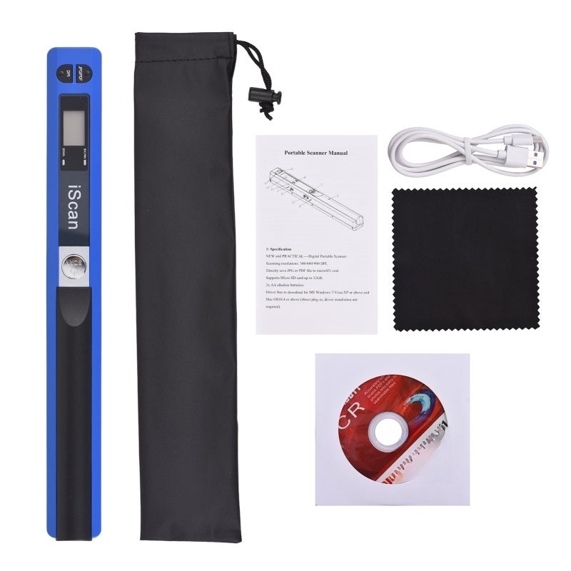 Portable Document Scanner Blue: 3 Second Fast Scanning Speed, 300/600/900 DPI Emulational Image - 32G Big Capacity, Plug and Play Mini Handheld Scanner for On-the-go Document & Book Scanning - Image 3