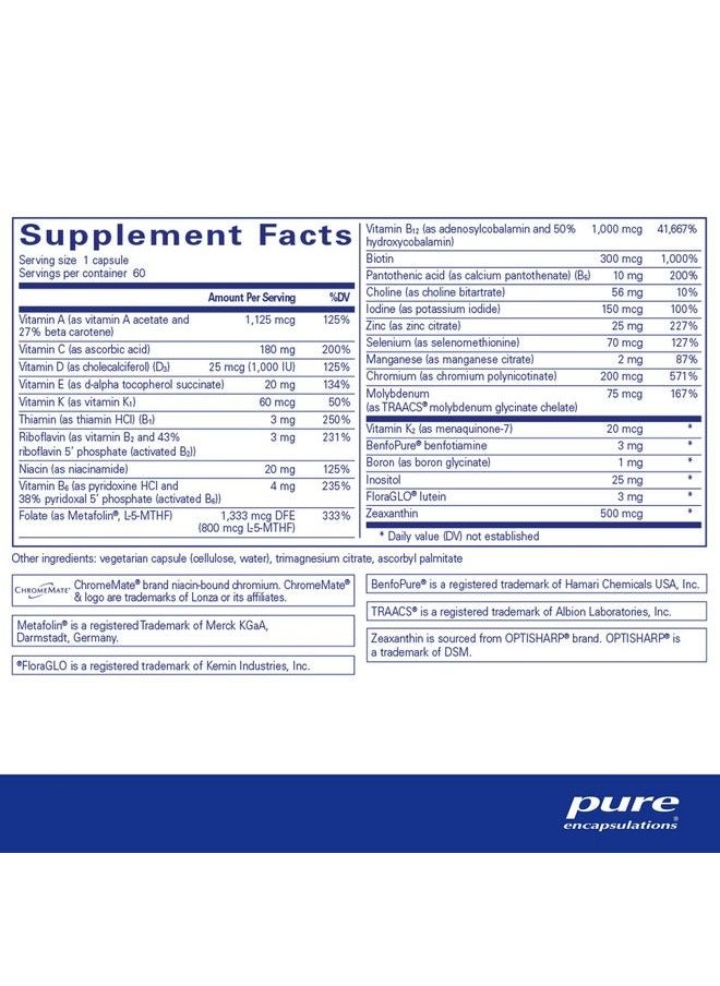 Puregenomics Multivitamin ; Supplement To Support Nutrient Requirements Of Common Genetic Variations* ; 60 Capsules