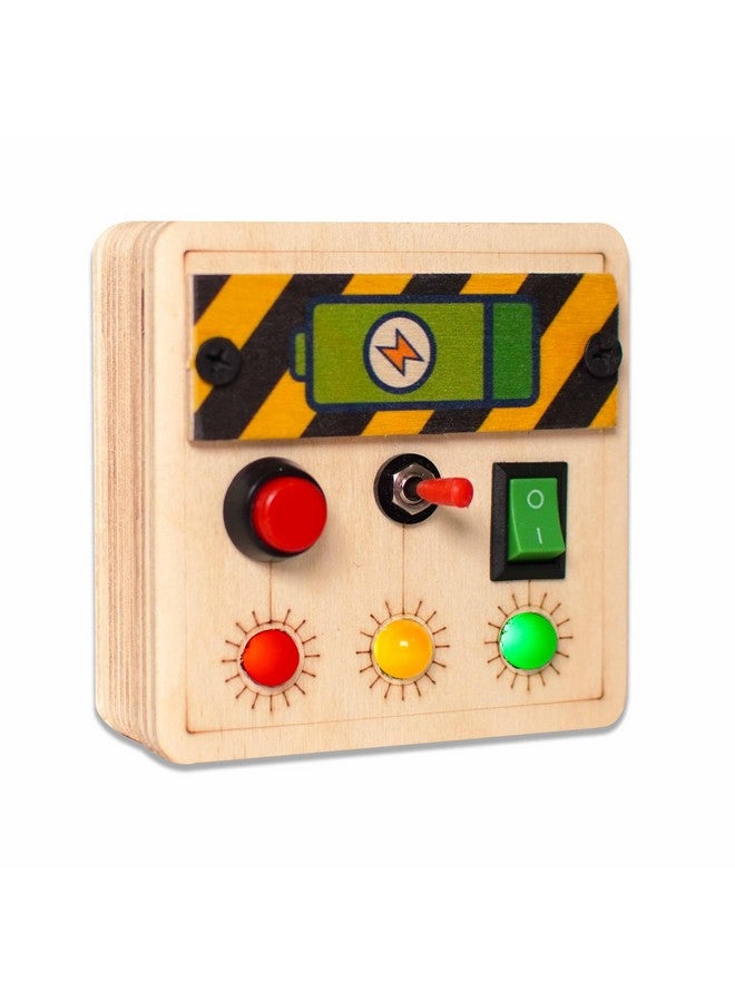 Clapstore Toys Portable Busy Board V4 for 1-6 Year Old Toddlers, Kids LED Light Toy Personalized Sensory Board Switch Box Spaceship Control Panel Montessori Baby Toy Activity Board (Pack of 1, 1)