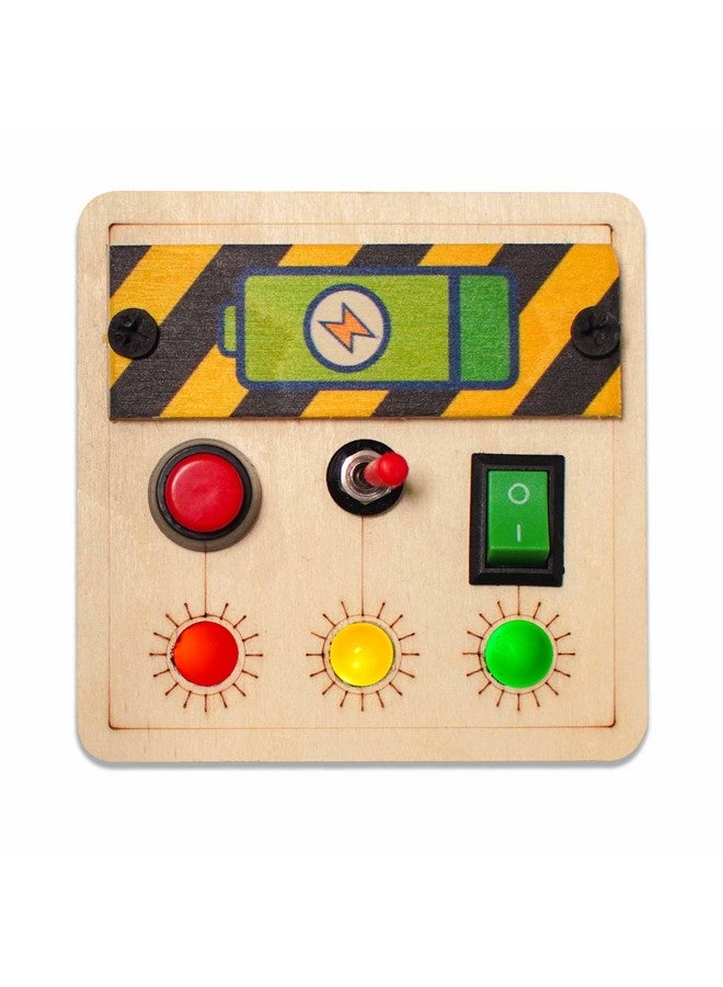 Clapstore Toys Portable Busy Board V4 for 1-6 Year Old Toddlers, Kids LED Light Toy Personalized Sensory Board Switch Box Spaceship Control Panel Montessori Baby Toy Activity Board (Pack of 1, 1)