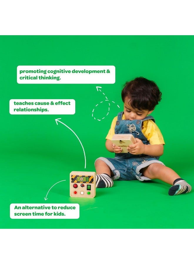 Clapstore Toys Portable Busy Board V4 for 1-6 Year Old Toddlers, Kids LED Light Toy Personalized Sensory Board Switch Box Spaceship Control Panel Montessori Baby Toy Activity Board (Pack of 1, 1)