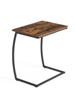 LINSY LINSY - Sofa Side End C Table, Mini Laptop Desk, Couch Table For Coffee, Snack, 56.8 L*35 W*62 H cm, Brown, Easy To Assemble  - Image 5