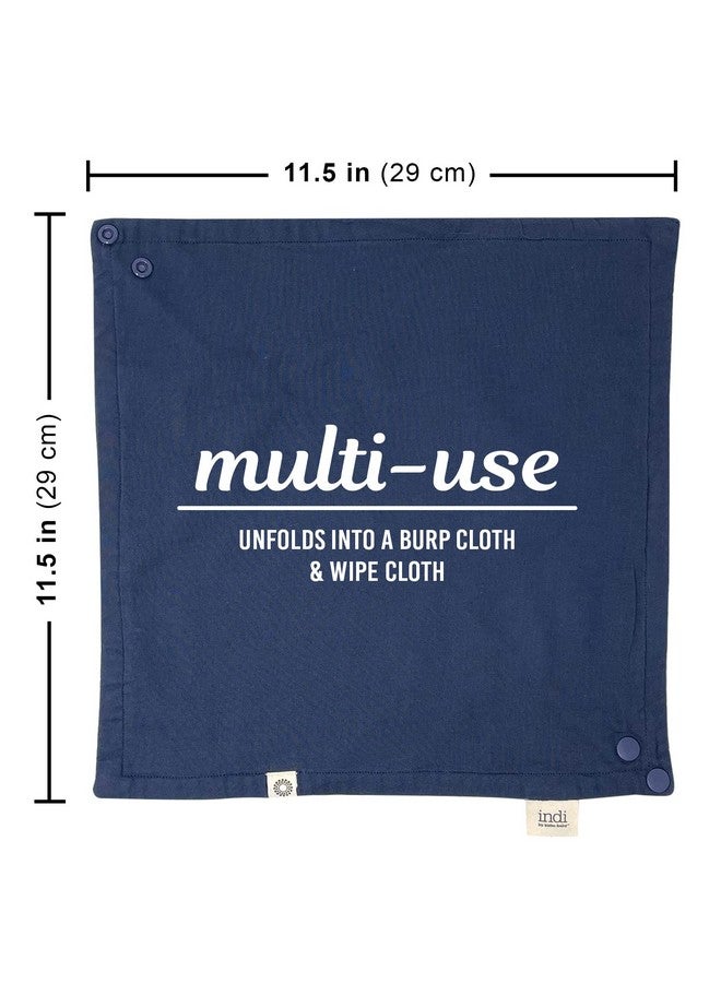 Kishu Baby Indi - Fairtrade Certified Organic Bandana Scarf Bib, Dual Layer, 4-Way Reversible Muslin Baby Bandana Bibs for Boys or Girls - Image 4