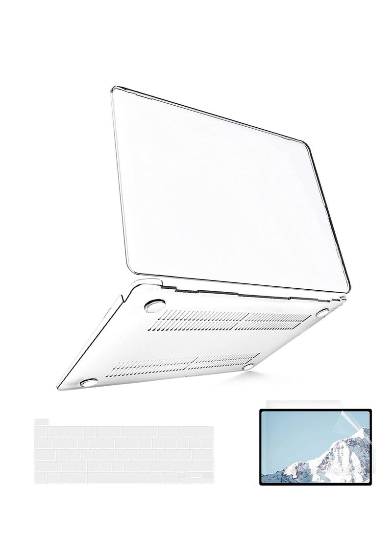 3 in 1 Bundle Hard Case Compatible with MacBook Pro 14 inch for 2024--2021 A3112 A3185 A3401 A2918 A2992 A2779 A2442 M3 M2 M1 Pro/Max&Keyboard Skin(US Layout),Matte Transparent - Image 1