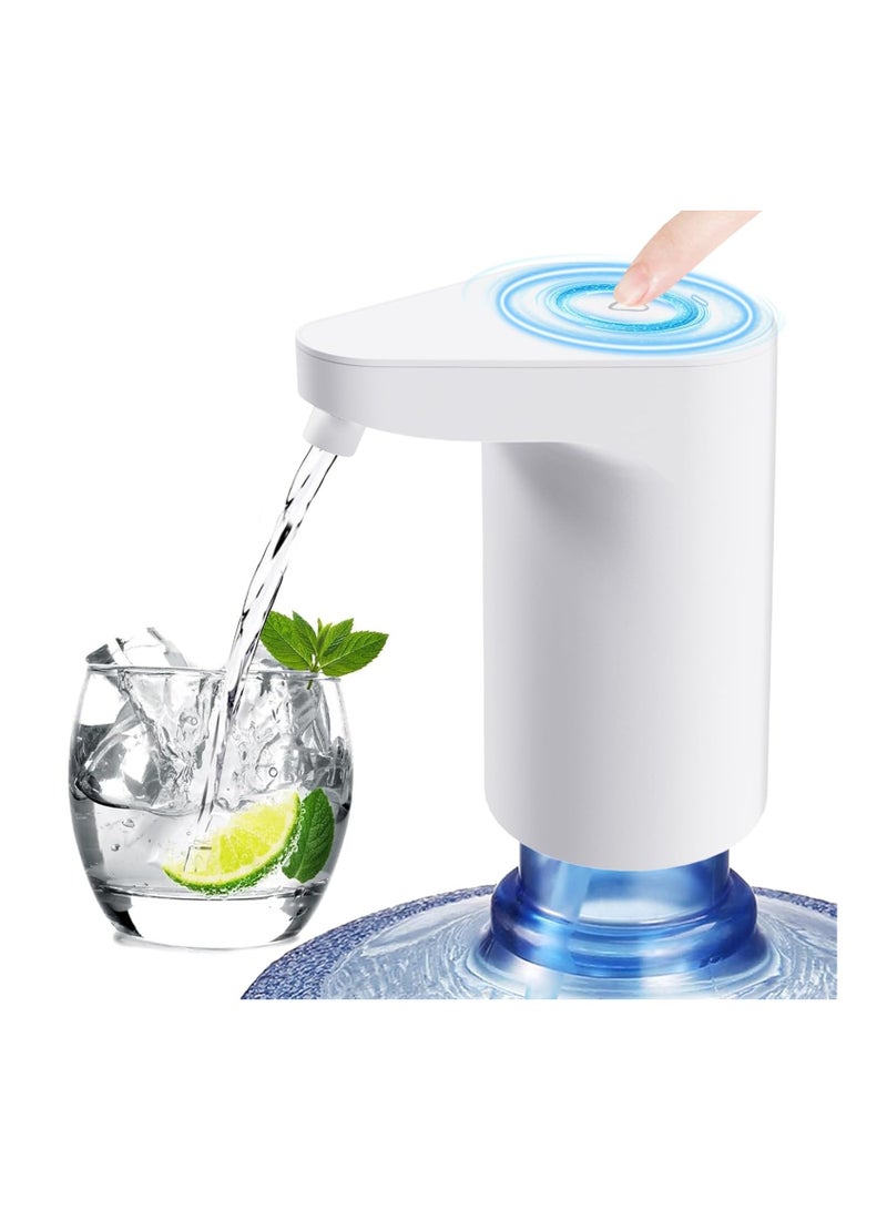 SUKILO Automatic Water Dispenser Pump – USB Rechargeable Electric Pump for 20L Bottle – Food Grade Portable Water Can Dispenser for Home & Office, White - Image 1
