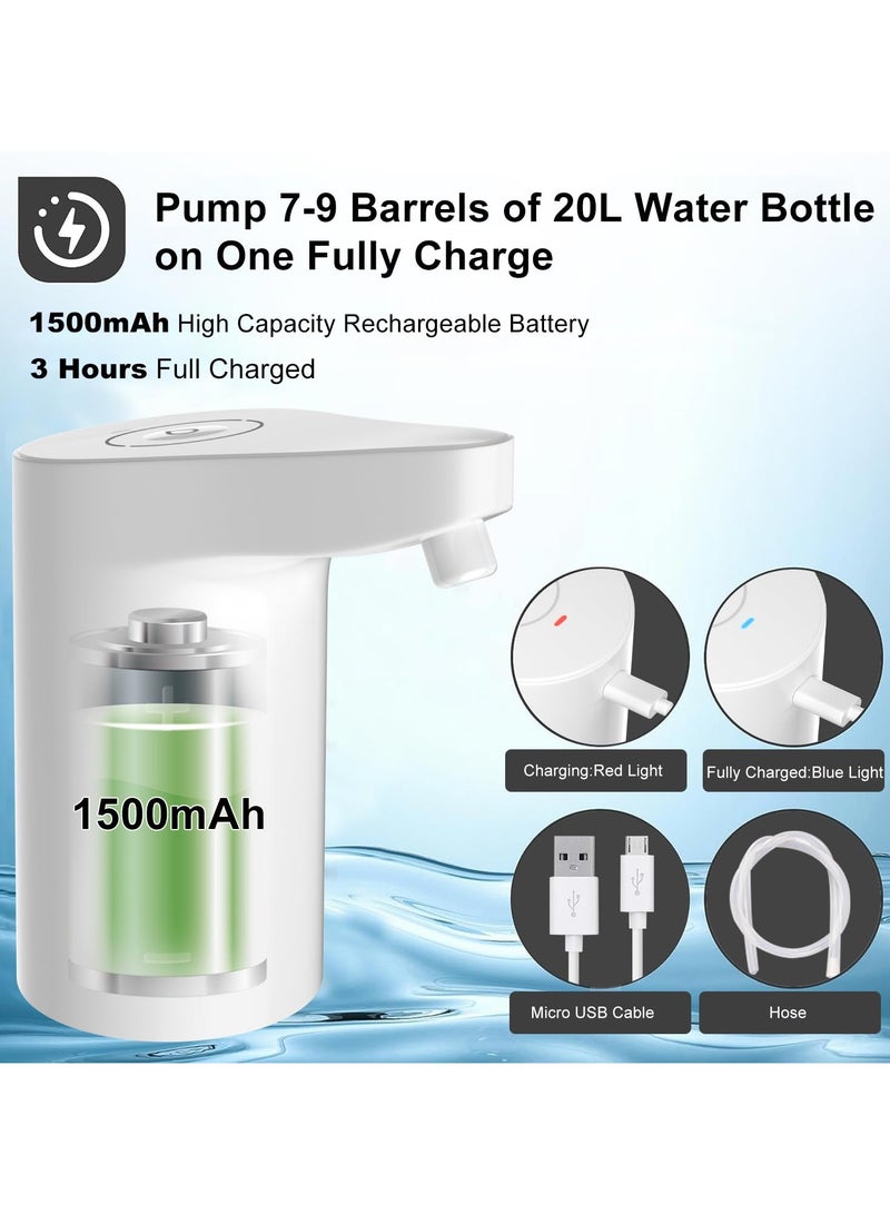 SUKILO Automatic Water Dispenser Pump – USB Rechargeable Electric Pump for 20L Bottle – Food Grade Portable Water Can Dispenser for Home & Office, White - Image 3