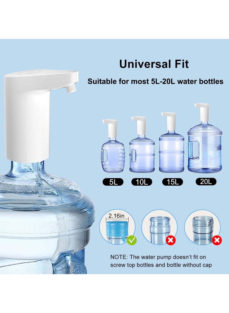 SUKILO Automatic Water Dispenser Pump – USB Rechargeable Electric Pump for 20L Bottle – Food Grade Portable Water Can Dispenser for Home & Office, White - Image 5