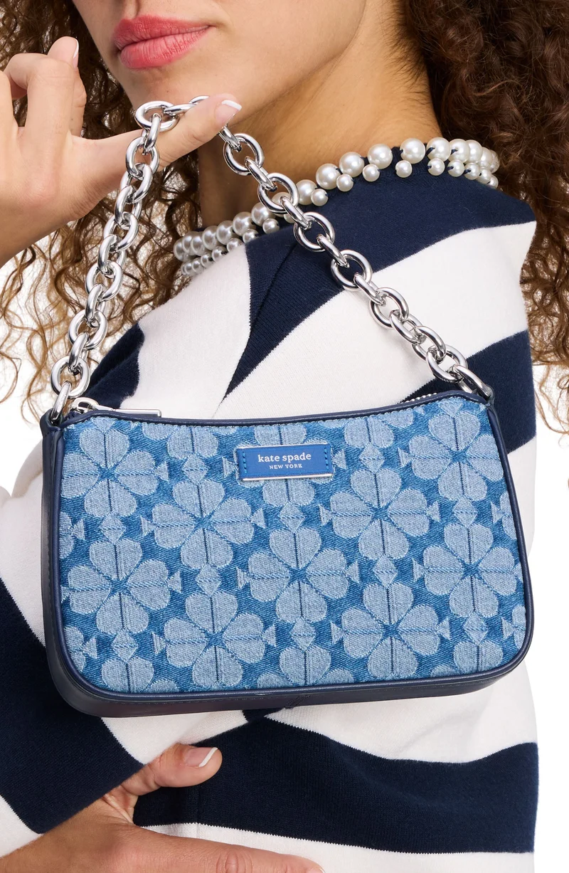 Kate Spade Jolie Spade Flower Jacquard Denim Small Convertible Crossbody