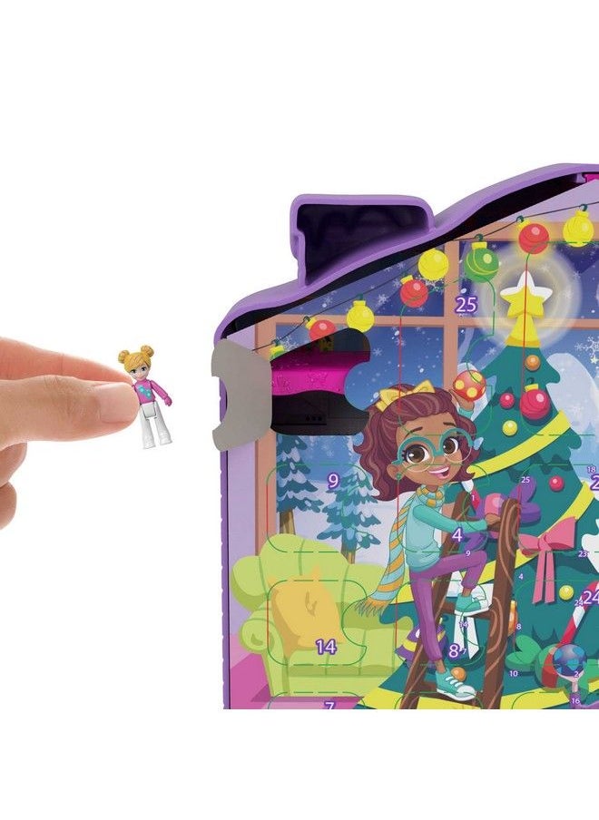 Polly Pocket Advent Calendar, Winter House Design, 4 Floors With 8 Rooms, 25 Surprises To Discover, Great For Ages 4 Years Old & Up  - Image 5