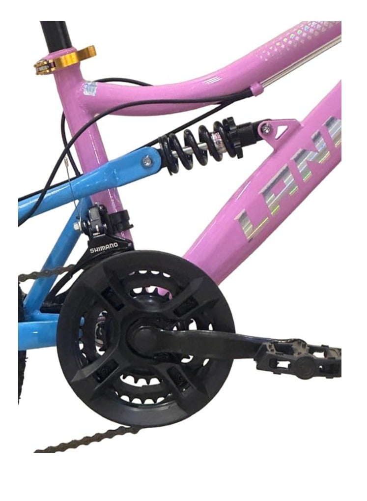 شارد Shard 20-Inch Kids Mountain Bike – 21-Speed, Carbon Steel Frame, Dual Suspension, Front & Rear Disc Brakes, Adjustable Seat - Image 4