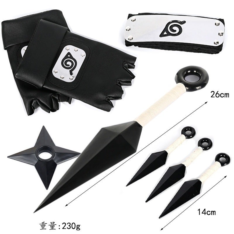 Ninja Suit Combination Assembled Flag Wood Role-Playing Kakashi Gloves Bitter Without Shuriken Headband - Image 1