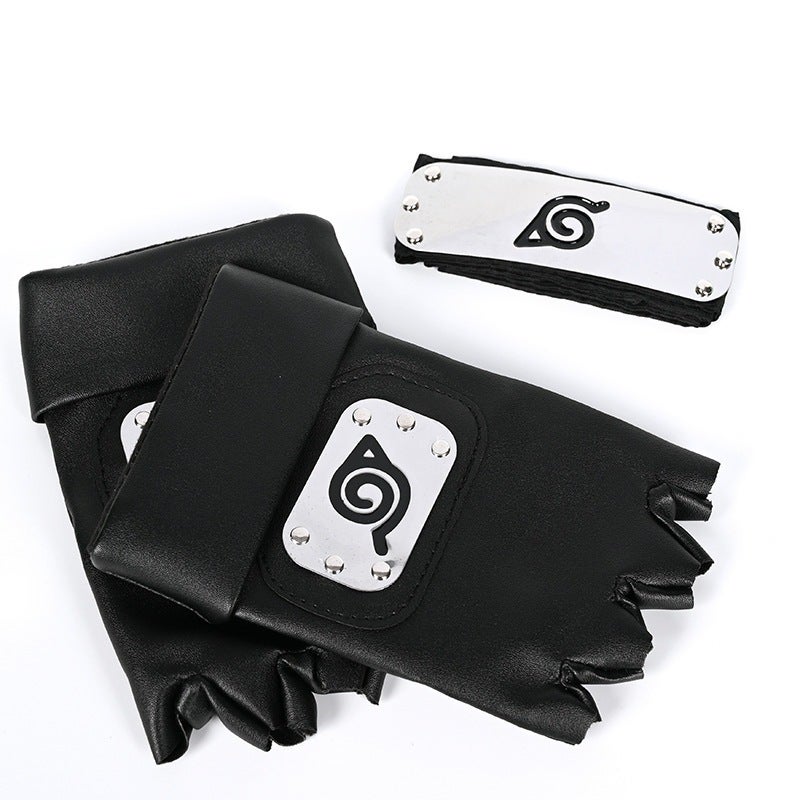 Ninja Suit Combination Assembled Flag Wood Role-Playing Kakashi Gloves Bitter Without Shuriken Headband - Image 5