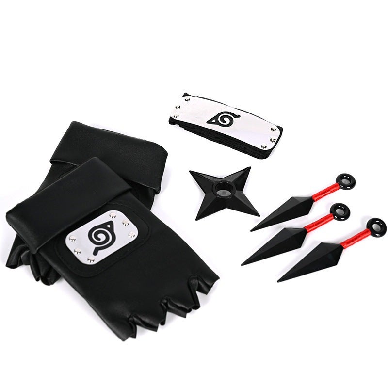 Ninja Suit Combination Assembled Flag Wood Role-Playing Kakashi Gloves Bitter Without Shuriken Headband - Image 4