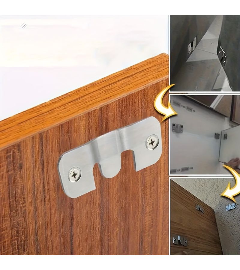 48 Durable Stainless Steel Mounting Brackets with Screw Buckle Kit for Furniture And Bed Corners - Image 4