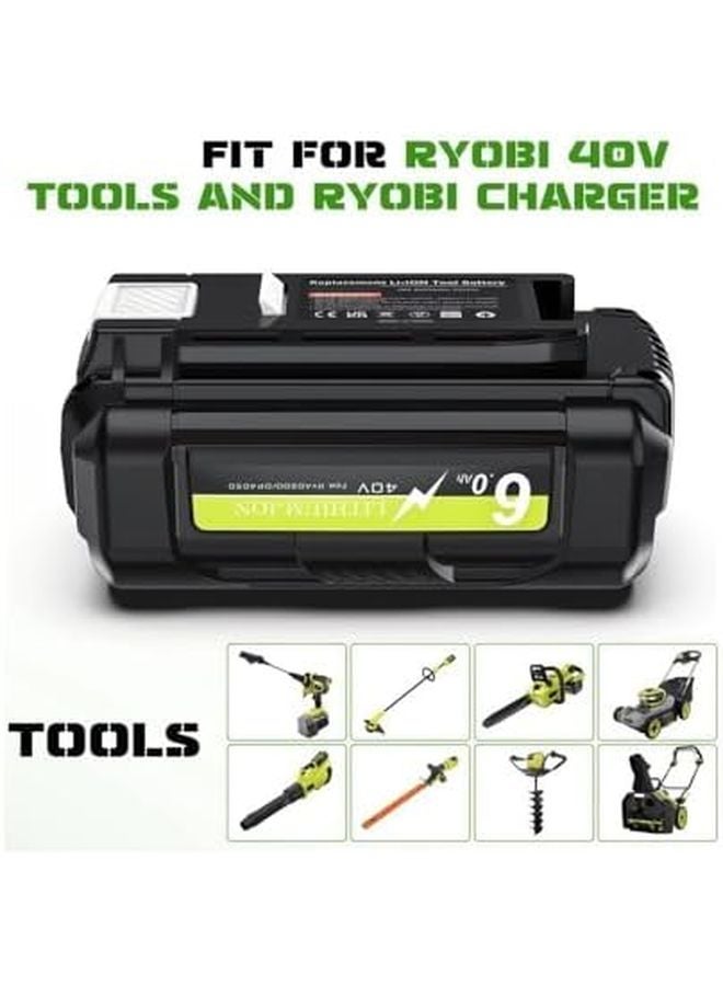 40V 6 0Ah Replacement Battery Compatible With Ryobi OP4026 OP4030 OP4050 OP4060A OP40201 OP40301 Power Tools 1 6 0AH - Image 5