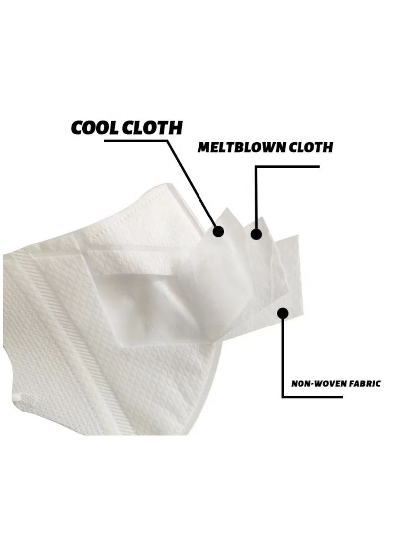 HEXAR 20 Pcs 3D Disposable Face Mask Unisex Adult's 3-Ply Filter Face Mask with Elastic Ear Loop - White - Image 3