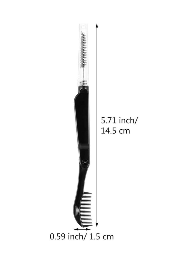 SYOSI Folding Eyelash Comb 6 Pieces Eyebrow Comb Teeth Eyelash Separator Eyebrow Brushes Professional Tool for Define Lash Brow - Image 4