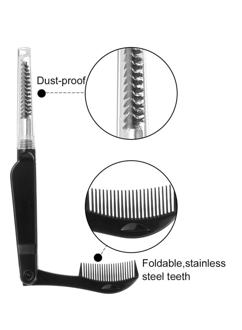 SYOSI Folding Eyelash Comb 6 Pieces Eyebrow Comb Teeth Eyelash Separator Eyebrow Brushes Professional Tool for Define Lash Brow - Image 3