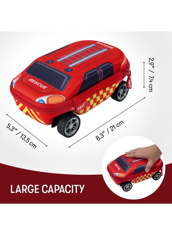 ZIPIT Fire Truck Pencil Case for Boys, Large Capacity Pencil Box for School - Image 2