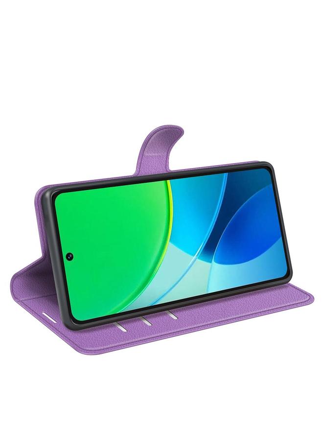 إيروريكس جراب لهاتف vivo vivo Y19s 4G / Y29 5G جراب هاتف جلدي أفقي قابل للطي بملمس الليتشي مع حامل - Image 5