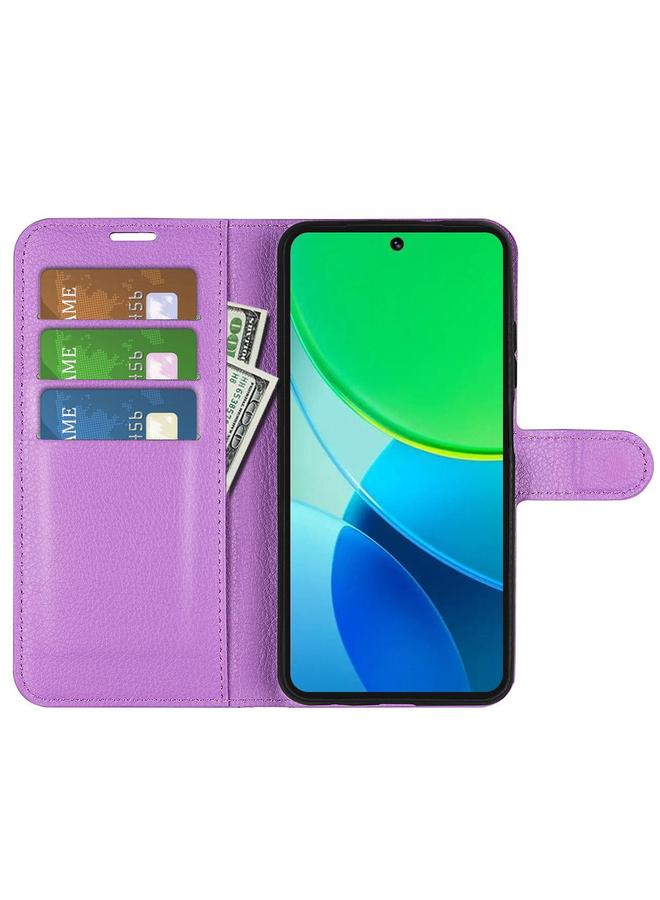 إيروريكس جراب لهاتف vivo vivo Y19s 4G / Y29 5G جراب هاتف جلدي أفقي قابل للطي بملمس الليتشي مع حامل - Image 4